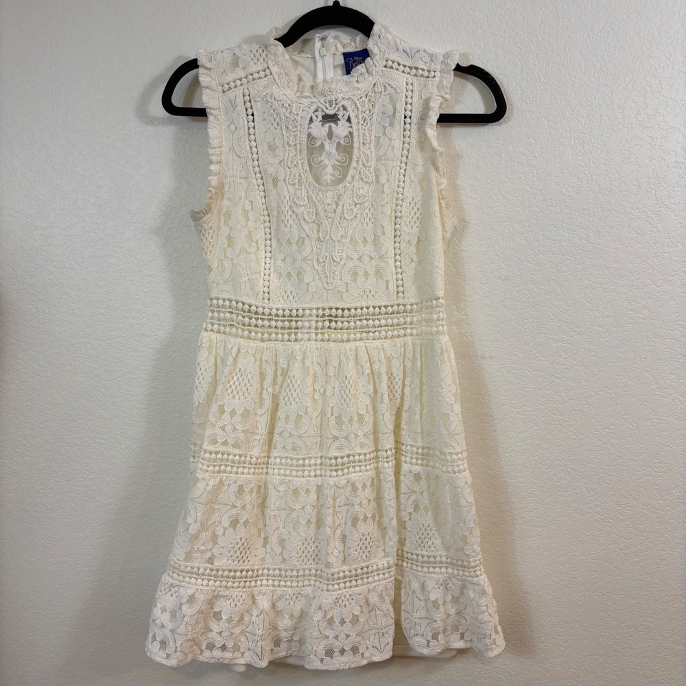 Disney Beauty and the Beast Lace Dress Kids Small Cream Coquette Cottagecore